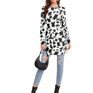 Animal black & White Print Top Style for womens